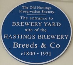 Hastings Brewery Blue Plaque, High Street